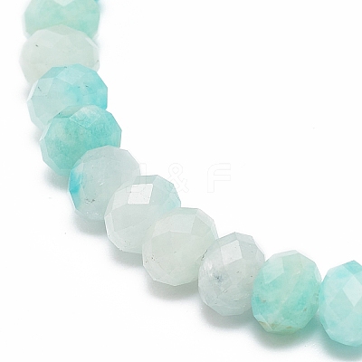Natural Amazonite Rondelle Beaded Stretch Bracelets for Women BJEW-JB08956-03-1