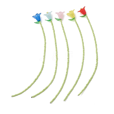 Flower Acrylic Bookmarks AJEW-TA00064-1