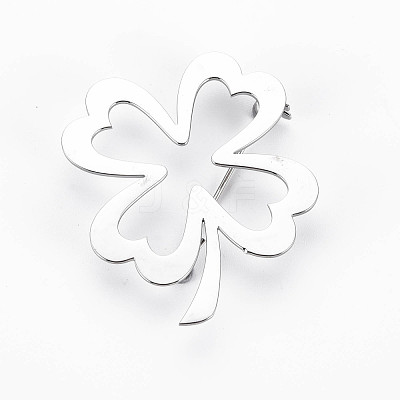 Open Clover Brooch JEWB-N007-011P-FF-1