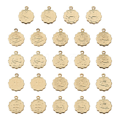 24Pcs 12 Style Brass Charms KK-TA0001-09-1