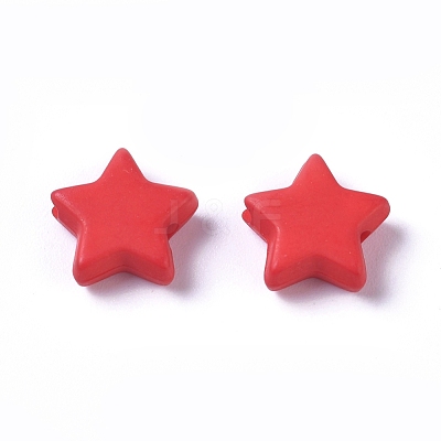 Opaque Acrylic Beads X-SACR-WH0002-07J-1