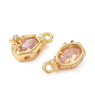 Brass with Cubic Zirconia Charms KK-D024-23B-G-1