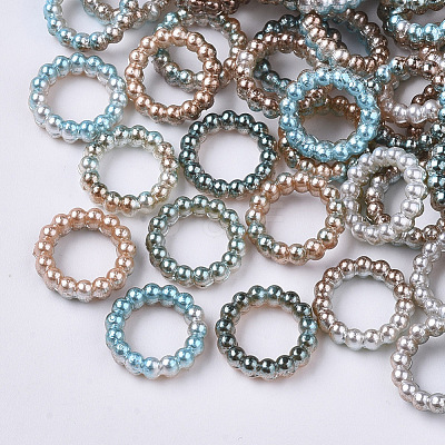 ABS Plastic Imitation Pearl Linking Rings OACR-N005-10mm-08-1