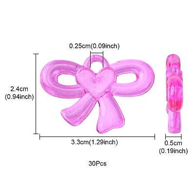 Transparent Acrylic Pendants TACR-YW0001-81-1