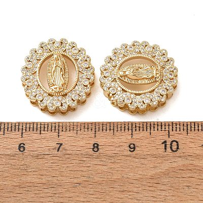 Brass Micro Pave Clear Cubic Zirconia Connector Charms CU-CBA4579-24G-1