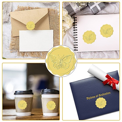 34 Sheets Self Adhesive Gold Foil Embossed Stickers DIY-WH0509-014-1