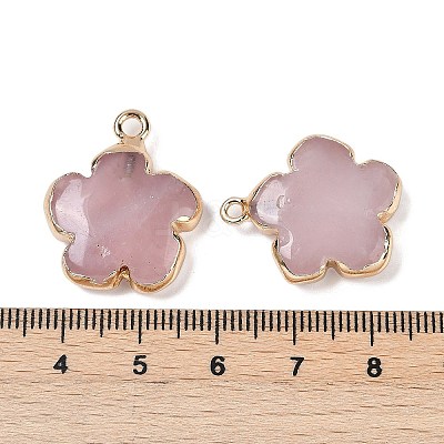 Natural Rose Quartz Pendants G-P566-01G-10-1