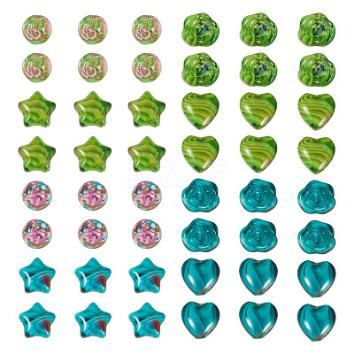 80Pcs 8 Styles Millefiori Glass Beads Strands GLAA-TA0003-43A-1
