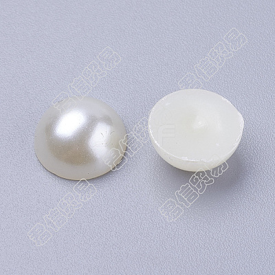 Half Round Domed Imitated Pearl Acrylic Cabochons OACR-H001-9-1