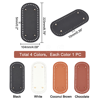 4Pcs 4 Colors Litchi Grain PU Leather Bag Bottoms FIND-PH0007-08-1