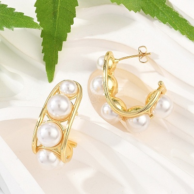 Brass Stud Earrings KK-U058-66G-1