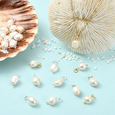 12Pcs 2 Colors Grade B Natural Cultured Freshwater Pearl Charms FIND-YW0004-29-1