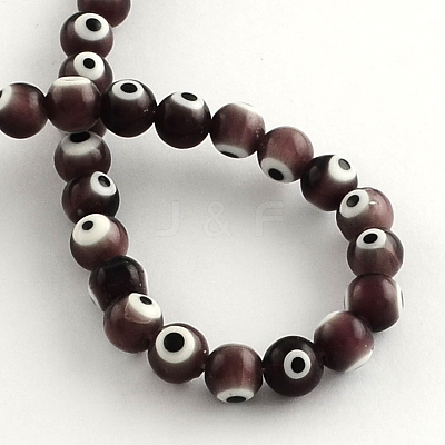 Round Handmade Evil Eye Lampwork Beads LAMP-R114-10mm-09-1