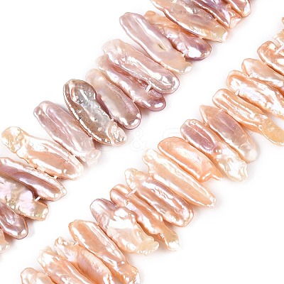 Natural Baroque Keshi Pearl Beads Strands PEAR-S020-H13B-1