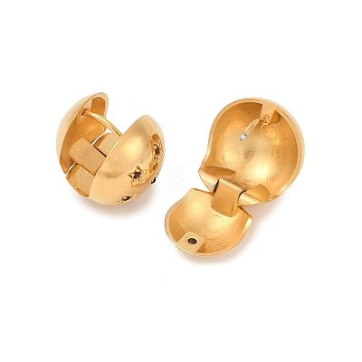 304 Stainless Steel Rhinestone Hoop Earrings EJEW-M041-01G-01-1