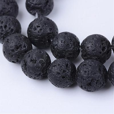 Natural Lava Rock Beads Strands G-Q462-8mm-24-1