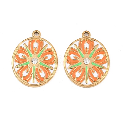 304 Stainless Steel & Enamel Pendants RB-CBA5A59-03G-03-1