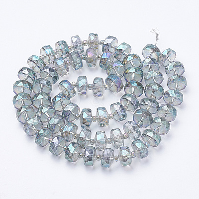 Electroplat Glass Beads Strands X-EGLA-Q092-10mm-D08-1