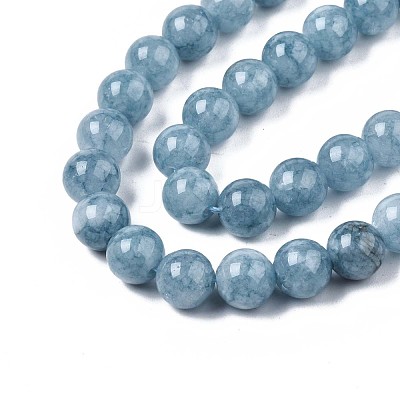 Dyed Natural Quartz Round Bead Strands X-G-R173-8mm-03-1