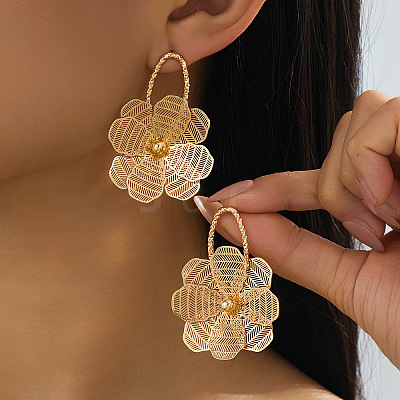 Filigree Alloy Stud Earrings WG36AB6-02-1