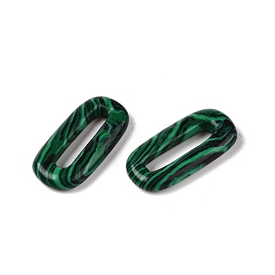 Synthetic Malachite Oval Pendants G-N342-105I-1