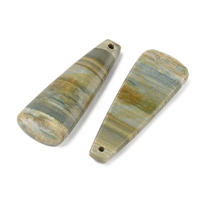 Natural Indian Green Line Jasper Pendants G-Z151-02A-1