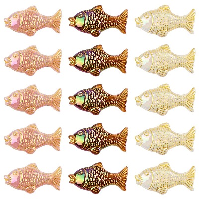 20Pcs Plating Opaque Acrylic Beads MACR-YW0004-12-1
