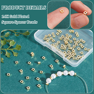 100Pcs Brass Spacer Beads KK-BC0012-54B-1