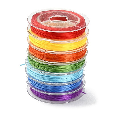 7 Rolls 7 Colors Flat Elastic Crystal String Set EW-YW0001-09-1