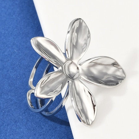 304 Stainless Steel Cuff Rings RJEW-D306-06P-1