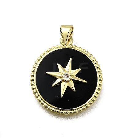 Brass Micro Pave Cubic Zirconia Pendants KK-C090-05A-01-1