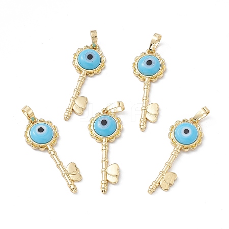 Handmade Evil Eye Lampwork Pendants LAMP-G157-03G-02-1