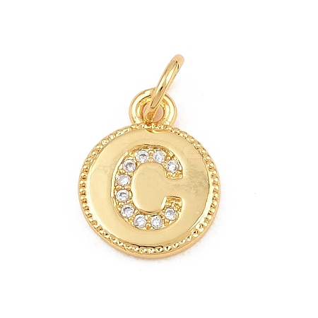 Brass Micro Pave Clear Cubic Zirconia Charms CU-CBA56CE-12G-C-1