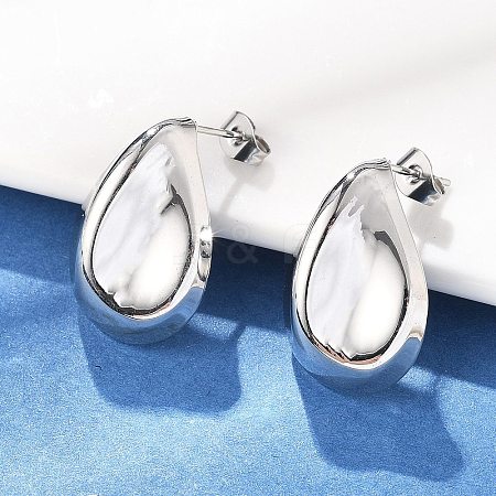304 Stainless Steel Stud Earrings EJEW-D319-09A-P-1