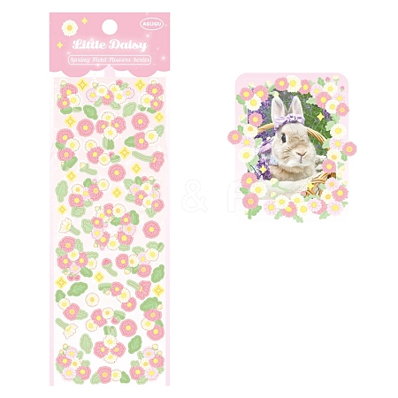 Flowers with Rabbits Paper Sticker PW-WGCFCFE-13-1