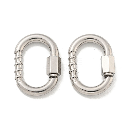 Non-Tarnish 304 Stainless Steel Screw Carabiner Lock Charms STAS-C092-08P-1