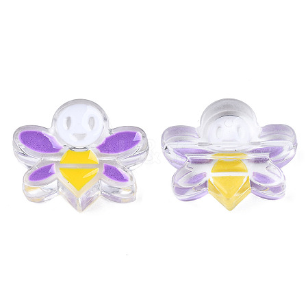 Transparent Acrylic Enamel Beads LS-TACR-N012-007C-1