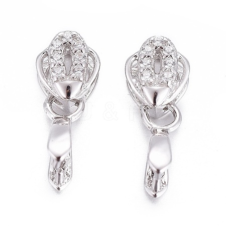 Anti-Tarnish Rhodium Plated 925 Sterling Silver Pendant Bails STER-L058-021P-1