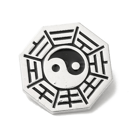 Eight-Diagram Tactics with Yin Yang Alloy Brooch Pin LS-JEWB-K008-02P-1