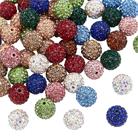   60Pcs Polymer Clay Rhinestone Beads RB-PH0001-26-1