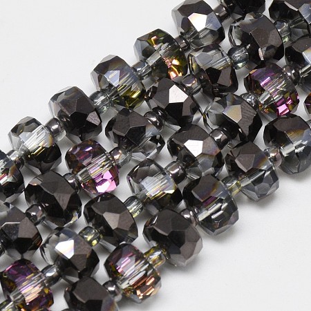 Electroplate Glass Beads Strands EGLA-Q083-8mm-D03-1