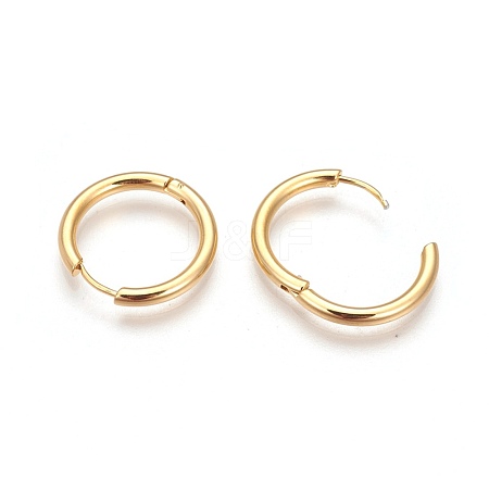 Ion Plating(IP) 304 Stainless Steel Hoop Earrings EJEW-P177-G-15-1