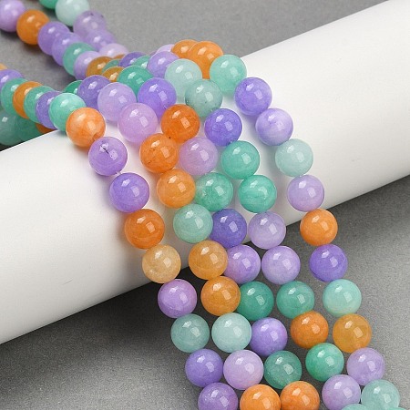 Natural Dyed White Jade Beads Strands G-NH0045-01A-1