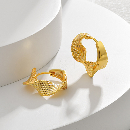 Brass Twist Hoop Earrings EJEW-Q391-05G-01-1