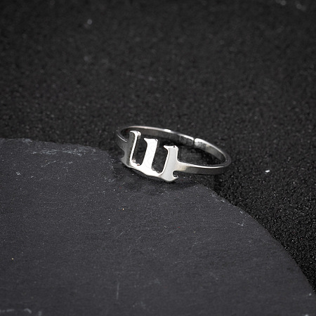 Number 201 Stainless Steel Adjustable Cuff Rings FS-WG22891-02-1