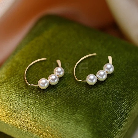 Alloy Plastic Pearl Round Cuff Earrings FS-WG69B0D-02-1