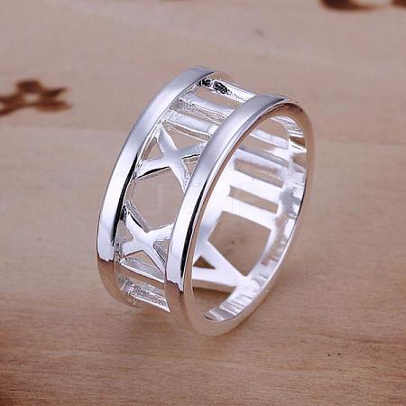 Hollow Roman Numerals Design Brass Finger Rings For Women RJEW-BB12052-8-1