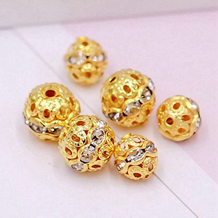 Alloy Rhinestone Beads CW-TAC0001-15B-01G-1