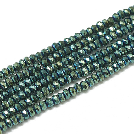 Electroplate Glass Beads Strands EGLA-Q112-C03-1