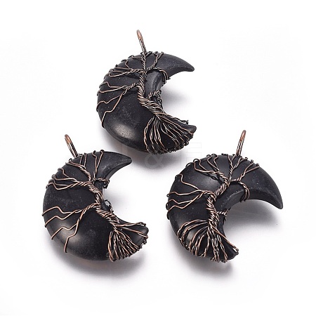 Natural Obsidian Tree of Life Wire Wrapped Pendants LS-G-L520-E03-R-NF-1